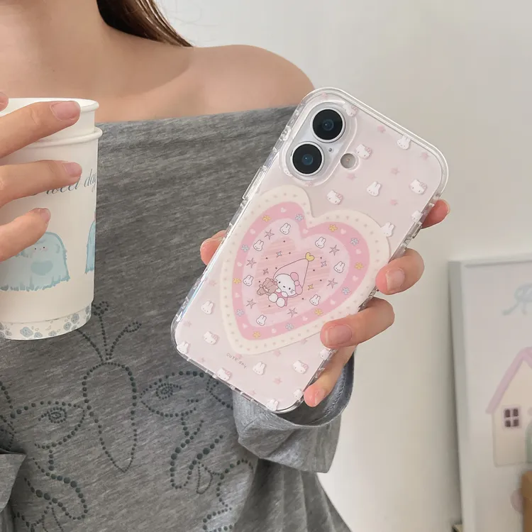 少女粉卡通KT猫米菲手链壳苹果16Promax手机壳iPhone15手链13/14p