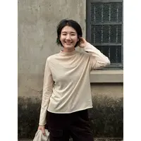 LANGQING 半高领通勤打底全羊毛针织衫46745#