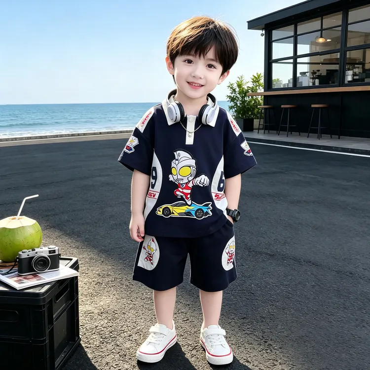 奥特曼衣服男童夏季运动套装2026新款儿童夏装男孩休闲短袖两件套