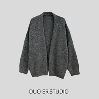 【朵儿studio】慵懒感！蓬松柔软不扎！大廓型毛衣外套 D480