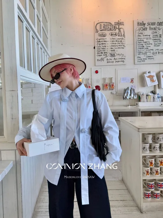 【甜桃01-50】时尚洋气百搭圆领韩版减龄甜美显瘦百搭老钱风女装