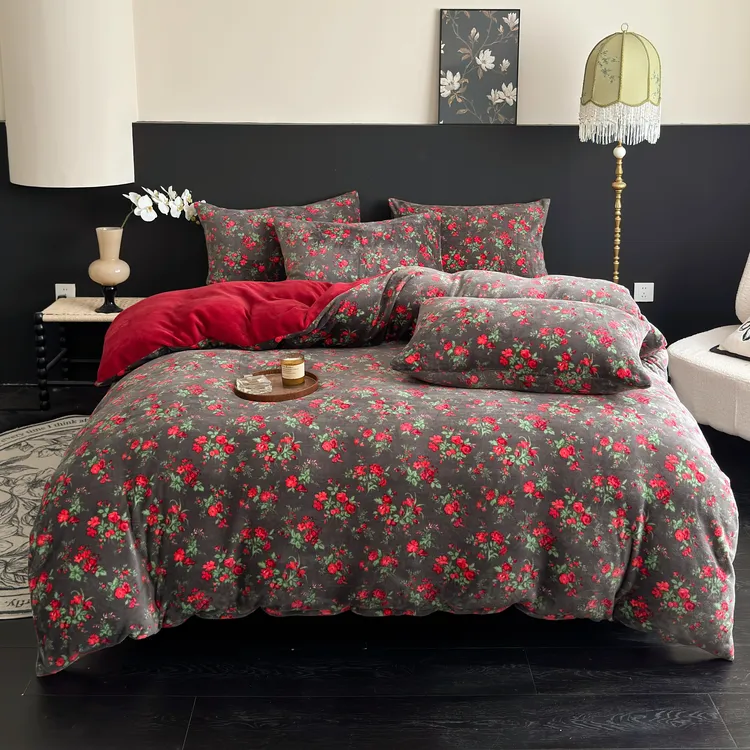 牛奶绒床笠三件套 床罩 床垫保护套家用防滑秋冬保暖超级柔软