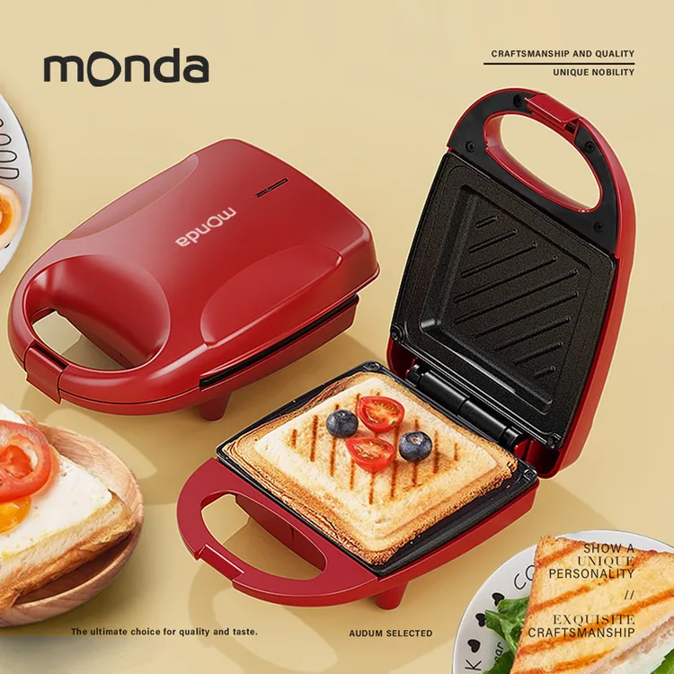 monda多功能三明治机便携型煎烤一体早餐机轻便双面家用烤面包-B