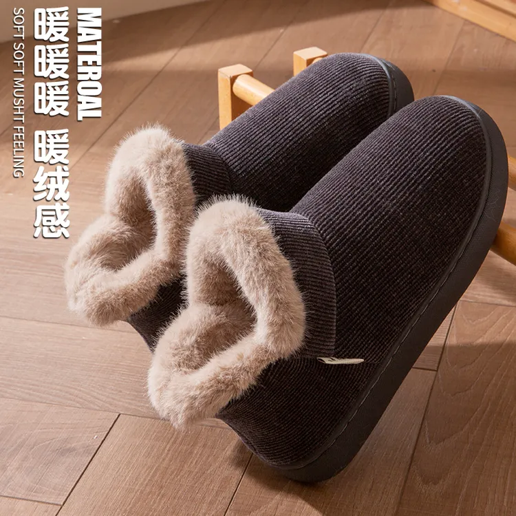 【手工老棉鞋】冬季男女同款加绒加厚TPR牛筋防滑爸妈鞋老年毛棉鞋