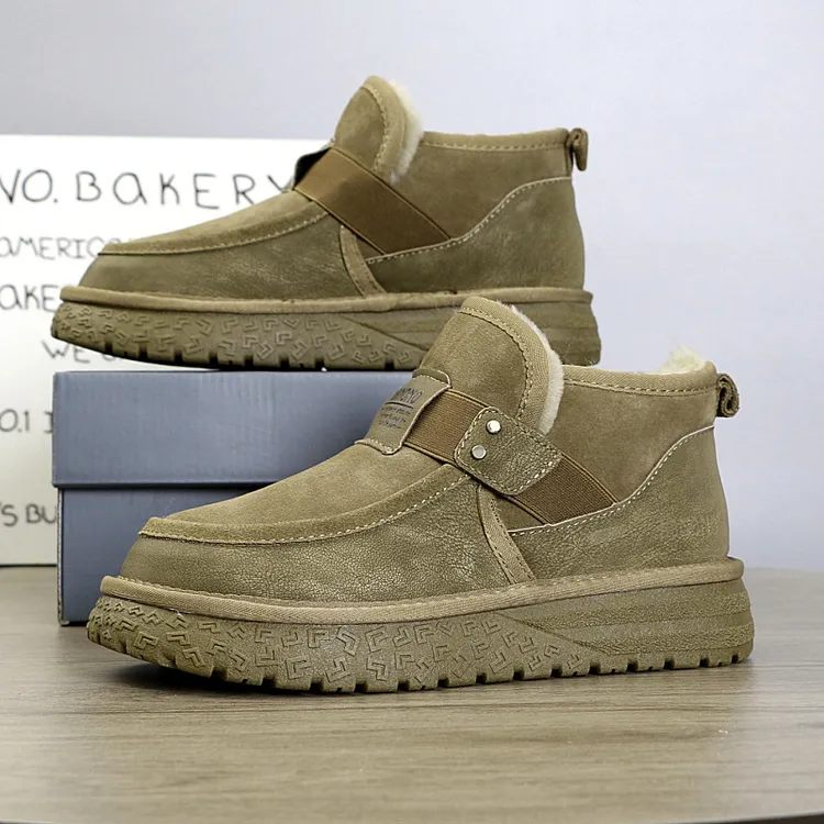 5882内里全羊毛情侣款雪地靴男皮毛一体冬季加绒加厚东北防滑棉鞋