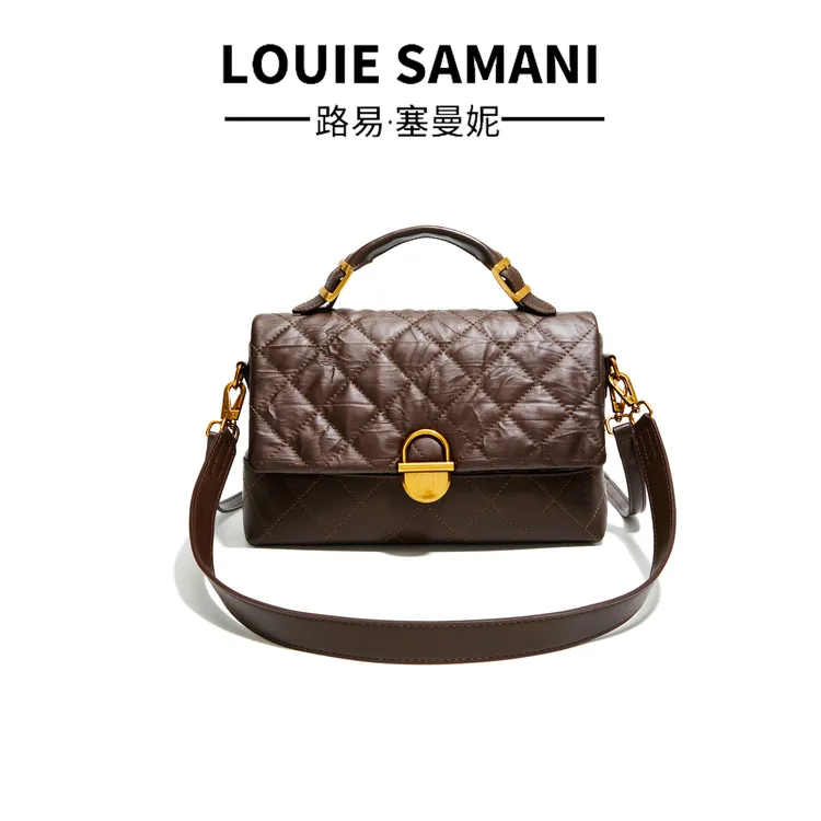 2025冬季新款小众时尚百搭菱格绣线大容量单肩斜挎手提包6013