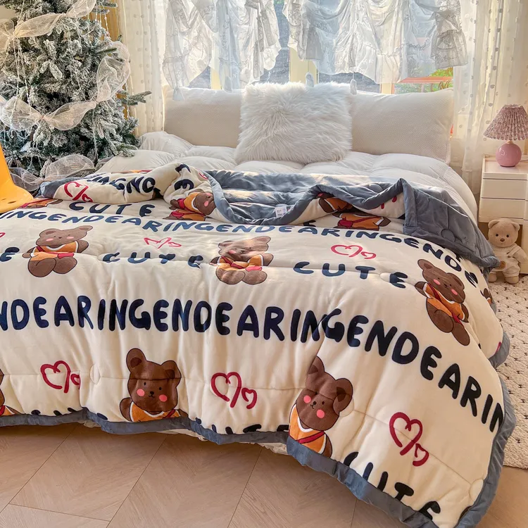 三姐专属2025新款双面牛奶绒加厚冬被冬季加绒宿舍印花牛奶绒被子秋冬居家