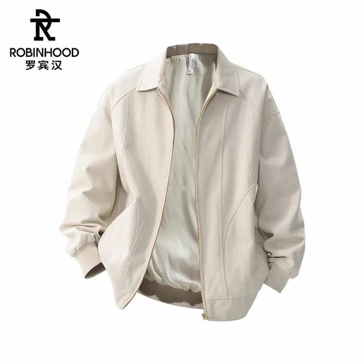 罗宾汉严选2025新款春季夹克男美式复古休闲痞帅简约防风翻领外套