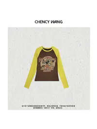 『CHENCY WANG』欢乐米奇 撞色休闲百搭长袖T恤