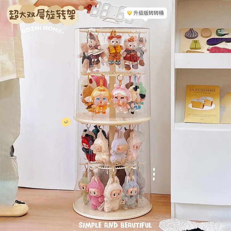 labubu展示盒子适用于泡泡玛特玩偶挂件手办展示柜盲盒收纳拉布布