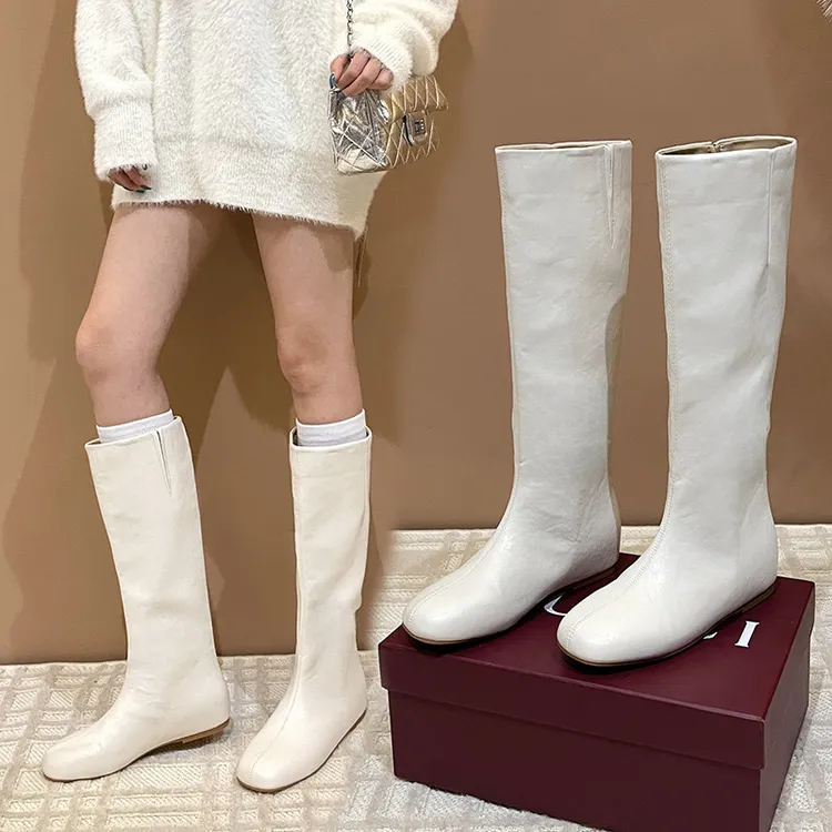 内增高长筒靴子女2025秋冬季新款韩系设计感高筒长靴西部靴骑士靴