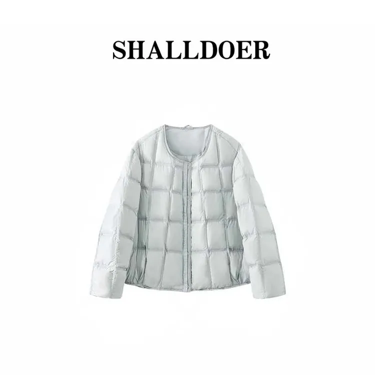 SHALLDOER【奶芙静谧】2025冬季豆腐块纯色棉服保暖上衣氛围感搭子