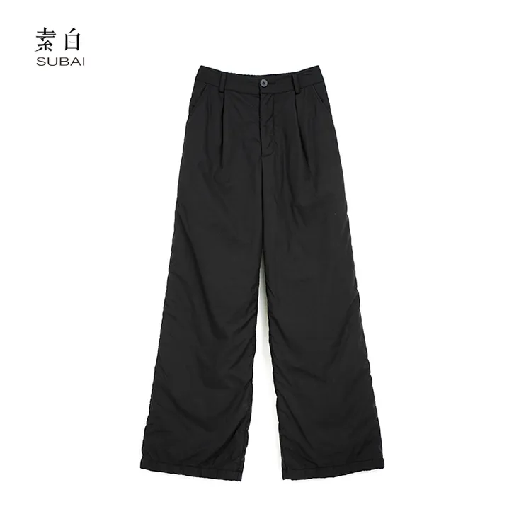 素白【云朵慢行】K02032黑色匹马棉加厚保暖棉裤