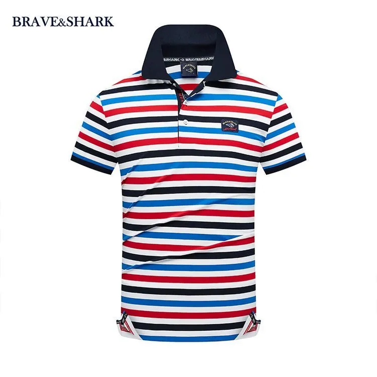 BRAVE&SHARK/勇士鲨鱼夏季舒适商务翻领polo衫时尚休闲A435商品图