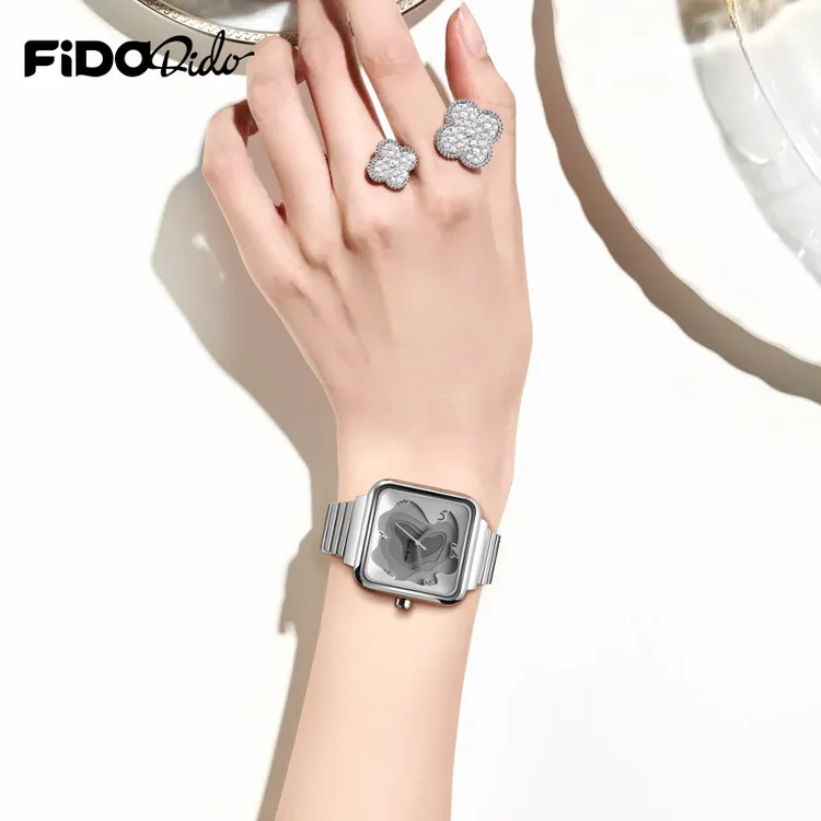 Fido Dido/菲都狄都原创高级方形设计金属表带独特质感FD2352