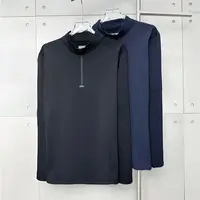 冬季情侣男款长袖加绒高弹速干T恤运动拉链户外运动简约风