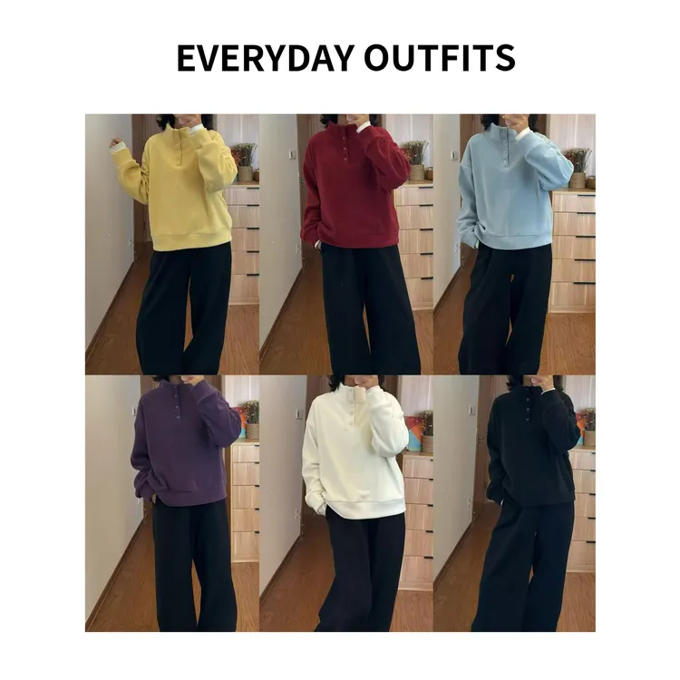 RIDA. 暖宝宝.双面高密奥粒绒卫衣5K30百搭休闲简约冬季 W25219