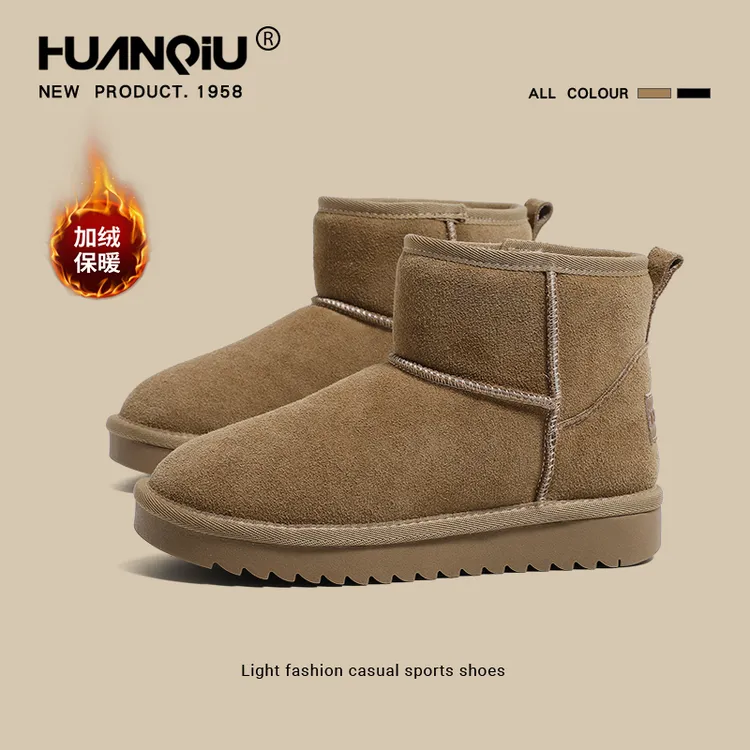 环球雪地靴情侣款2025新款冬季加绒加厚保暖皮毛一体雪地棉鞋BD