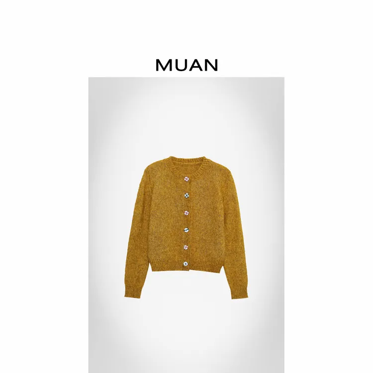 木岸MUAN：《琥珀流光毛衣》定制275克法式花纱毛衣开衫女CQ-DG3-145