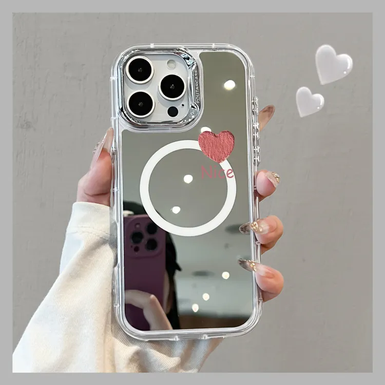 磁吸适用苹果16Promax手机壳iphone15pro硅胶13plus镜子面超火14