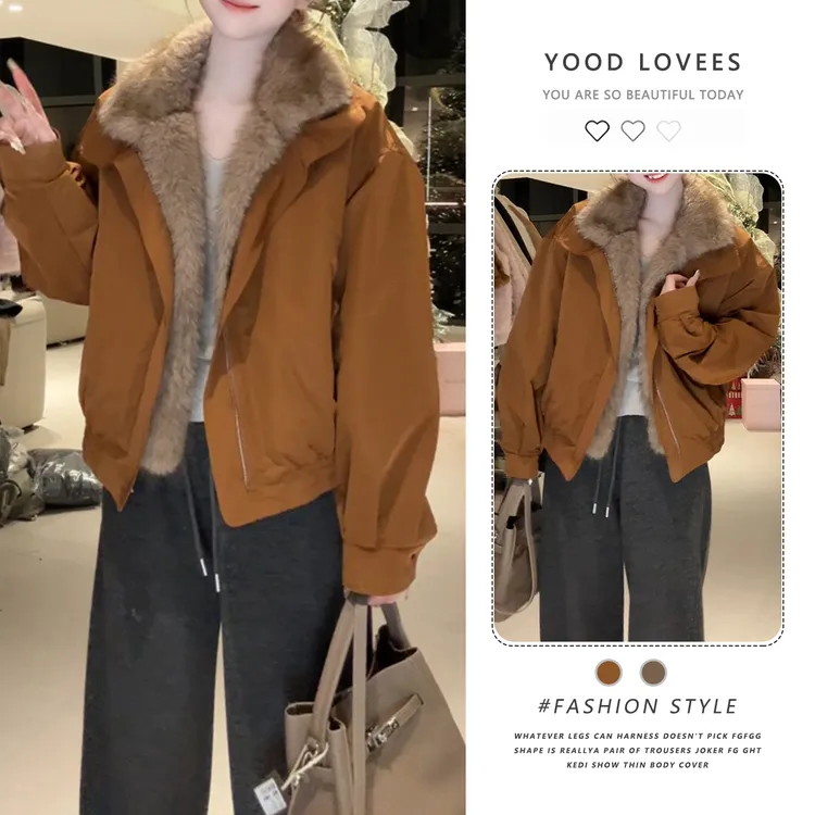 美式复古翻领上衣外套女2025冬季新款小个子厚款短款独特漂亮外套