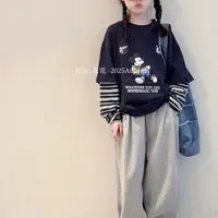 5674儿童米奇拼接长袖T恤