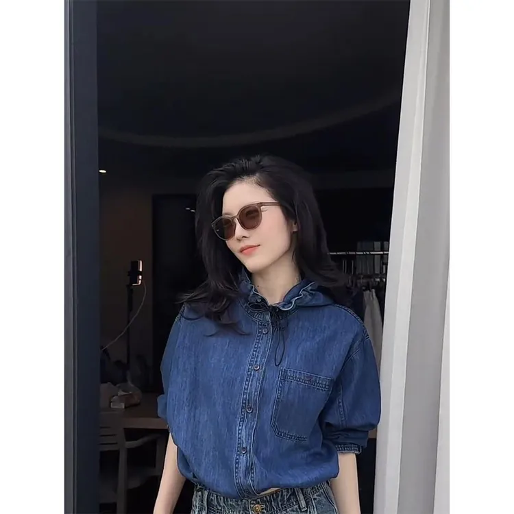 法式独特绝美高级感超好看牛仔上衣洋气减龄设计感女2025秋季新款