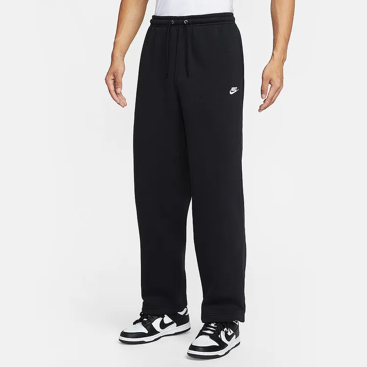 耐克男子加绒直筒裤冬新款休闲刺绣黑色针织百搭长裤IF0489010