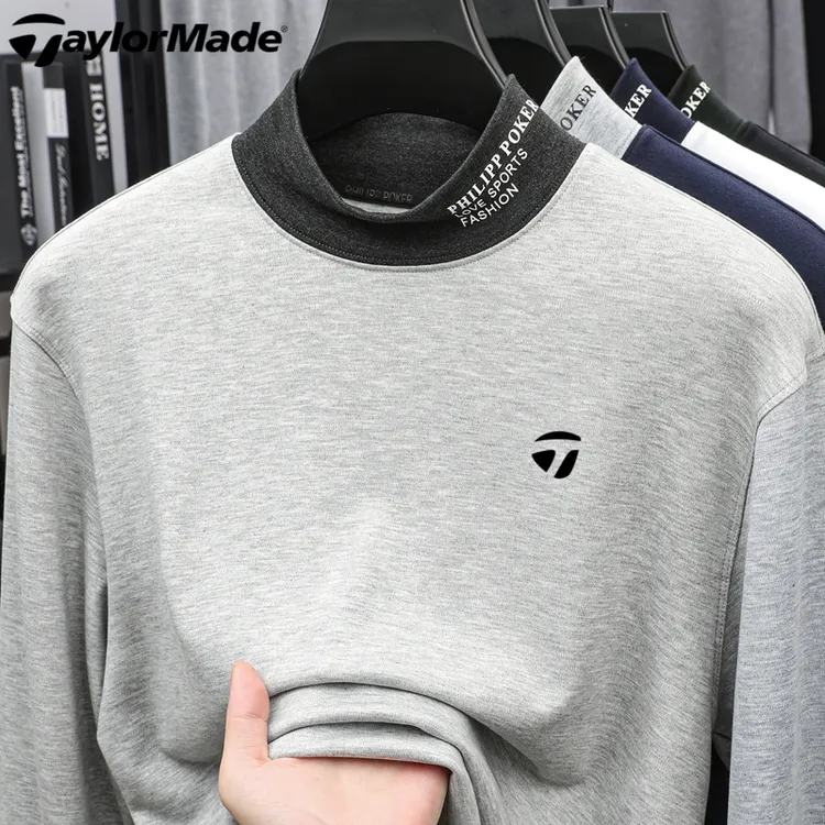 Taylormade泰勒梅golf德绒打底衫男装秋冬季户外运动男士立领T恤
