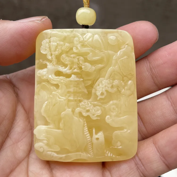 蜜蜡山水牌35.32g58.4/45.7/17.7㎜