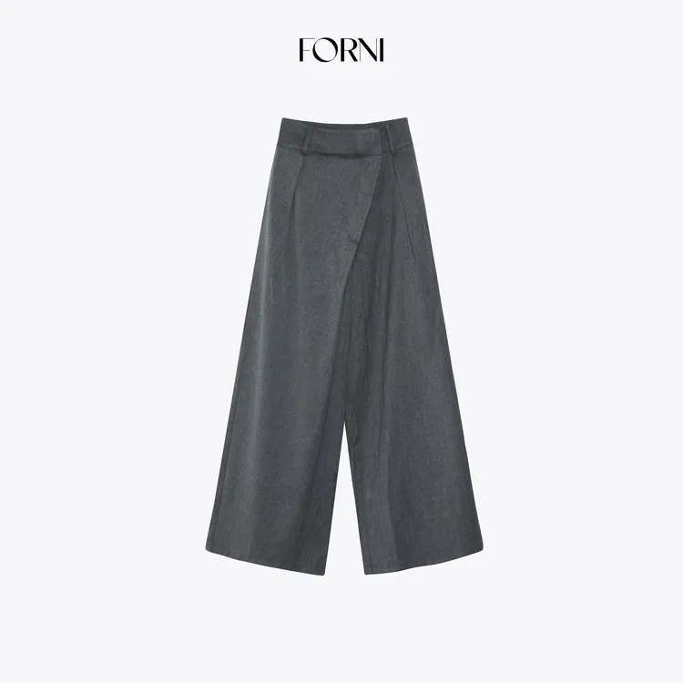 FORNI 型走老钱 羊毛斜襟直筒西装裤+定制腰带