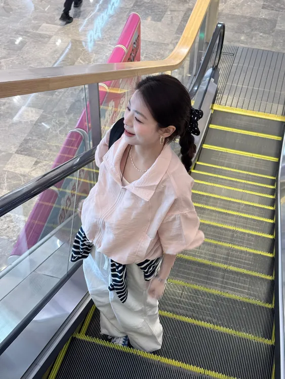 韩系粉色薄款防晒衣外套女夏季2025新款韩系高腰阔腿裤子两件套装