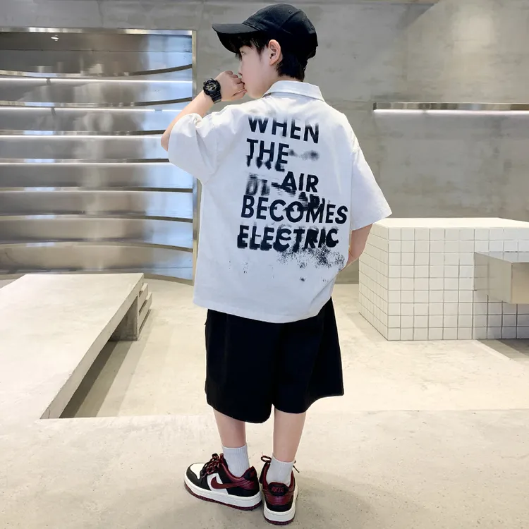 童装男童夏装套装2025新款儿童夏季运动中大童酷帅夏款短袖男孩潮