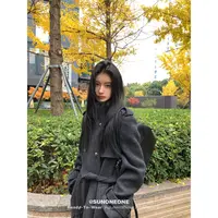 SUNONEONE 英伦风羊毛毛呢大衣女秋季气质宽松长款风衣外套H0479W