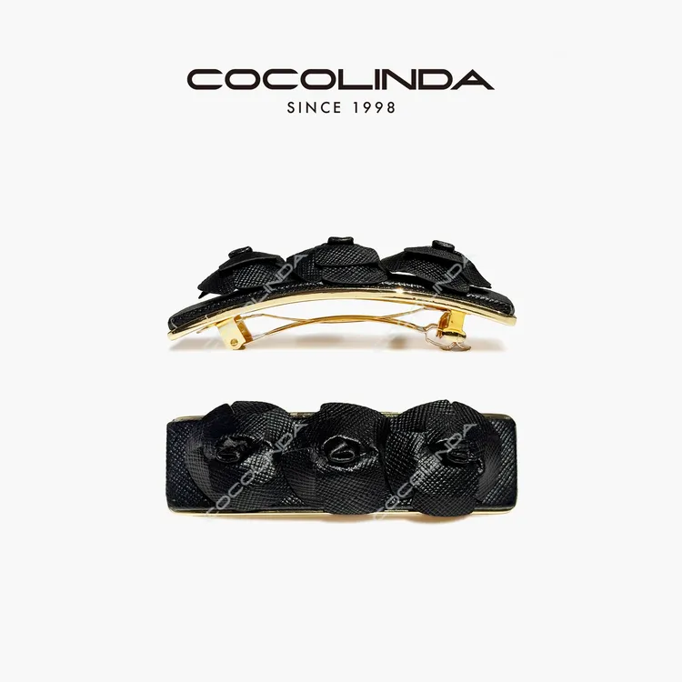 COCOLINDA | 拉达风超纤皮玫瑰发夹发饰FJ02