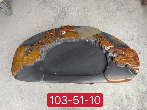 天然原石端砚石茶盘简约设计适合家居摆放作茶具