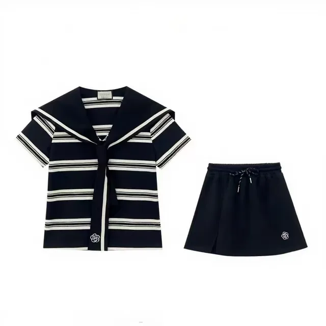 设计师新款高级感女装拼接重工蝴蝶结假两件显瘦气质套装