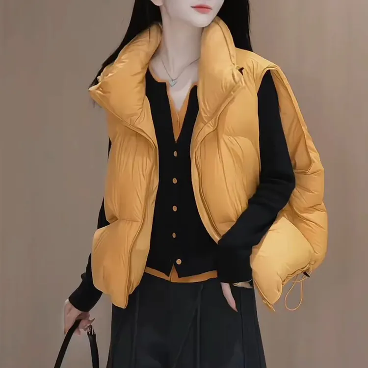 韩版复古加厚马甲棉服女秋冬2025新款休闲宽松小个子无袖马夹外套