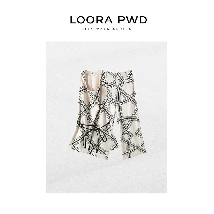 LOORAPWD/罗拉密码 轻奢时尚夏季经典印花格纹套装25CJBD0113Y