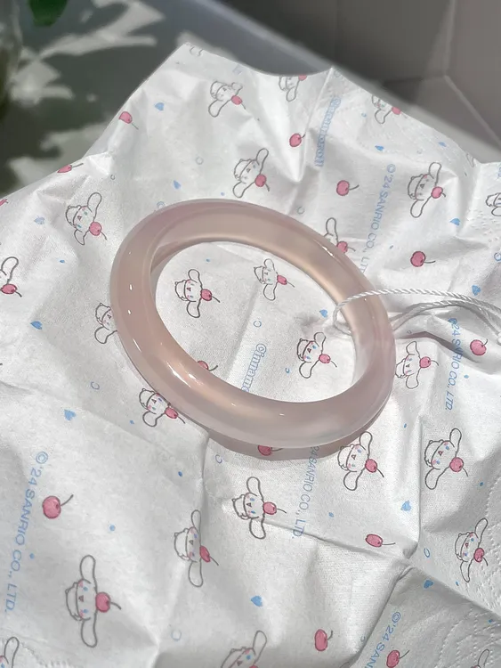 马料香槟粉玉髓玛瑙玉髓手镯紫幽粉烟紫莫奈紫藕粉同款带证书送礼