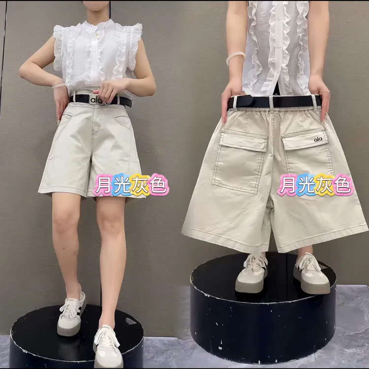 夏季韩版女五分水洗棉短裤百搭洋气遮肉显瘦休闲透气短裤高腰弹力