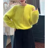 早秋穿搭圆领长袖针织衫女新款时尚百搭显瘦减龄洋气毛衣-5260