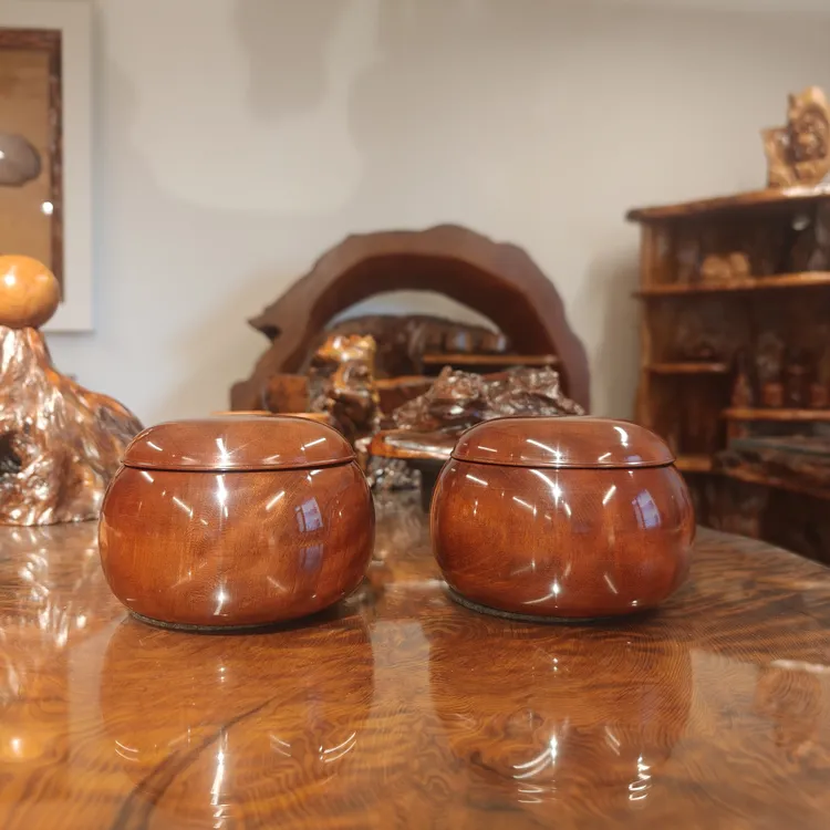 日本高端围棋棋罐木斛超特大颜色艳丽贵气十足