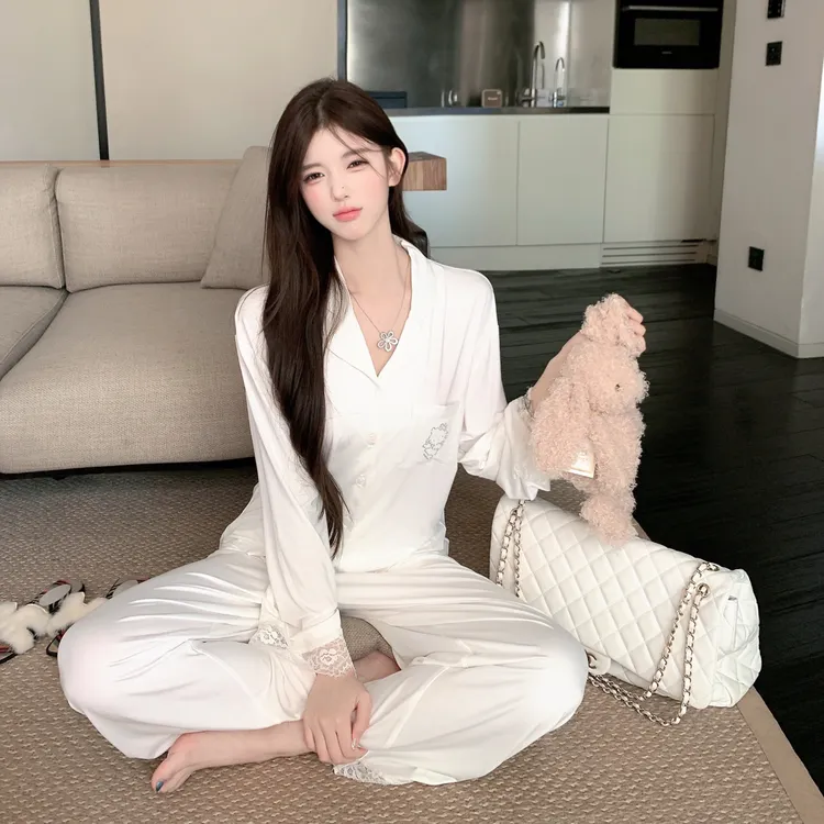 捞捞酱「牛奶小K」原创线莫代尔甜美舒适纯欲高级睡衣家居服慵懒