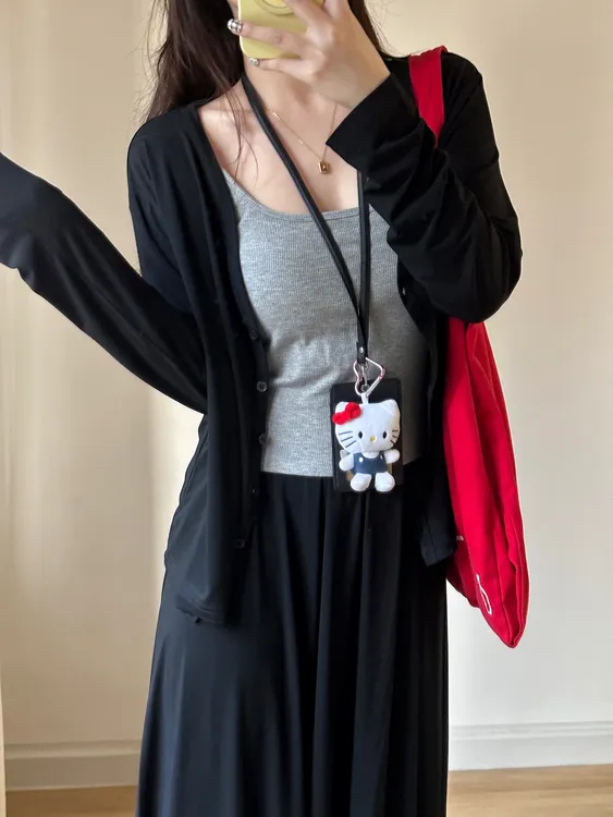 【嘎子小卖布】自制正肩V领开衫莫代尔春秋面膜柔软慵懒百搭空调衫