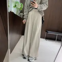 IMFLY金小金自制女装 休闲裤DYK2505早春高腰款式阔腿长裤子女裤