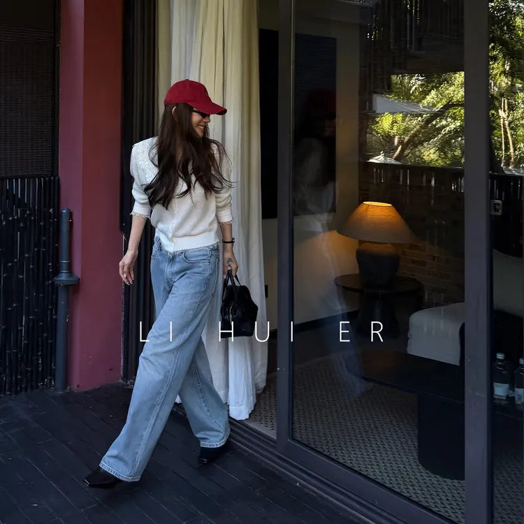 LiHuiEr李慧儿【蓝风信】2025冬小众设计师款蓝色牛仔裤9017
