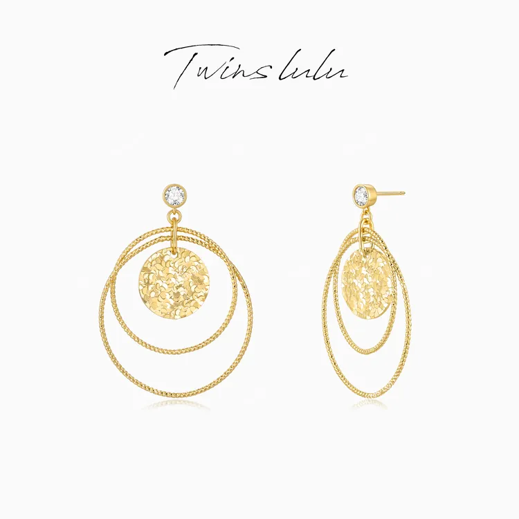 TWINS LULU 【碎冰环】圣诞节小众轻奢高级简约风圆形耳环TSL3137