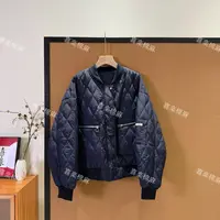 喜樂  2025棒球领菱格绗线棉服外套秋冬季新款时尚简约设计感百搭
