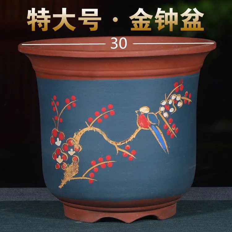 宜兴紫砂兰花专用家用高盆花盆30以上大口径种树特深陶瓷超好评